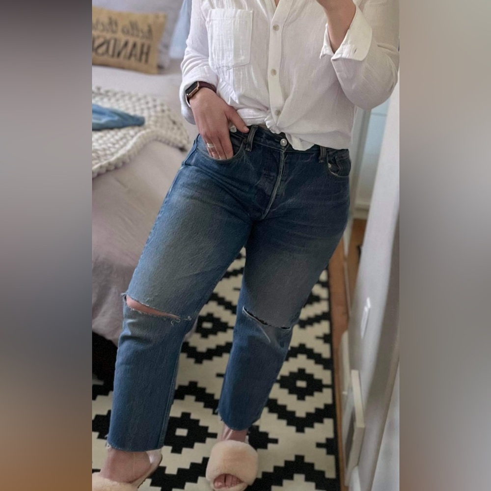 Levi’s Vintage 501 Custom Cropped Aged Denim